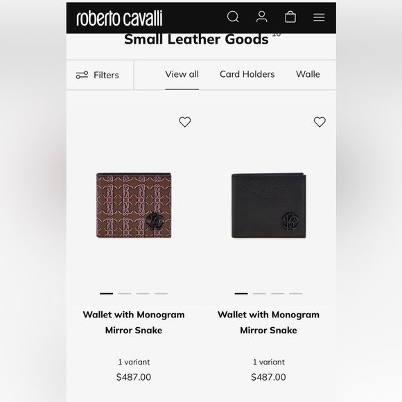 Roberto Cavalli Genuine Leather Freedom Bifold Wallet in Chestnut Brown